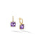 Chatelaine Drop Earrings in 18K Yellow Gold with Amethyst and Diamonds, 11mm
