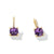 Chatelaine Drop Earrings in 18K Yellow Gold with Amethyst and Diamonds, 11mm