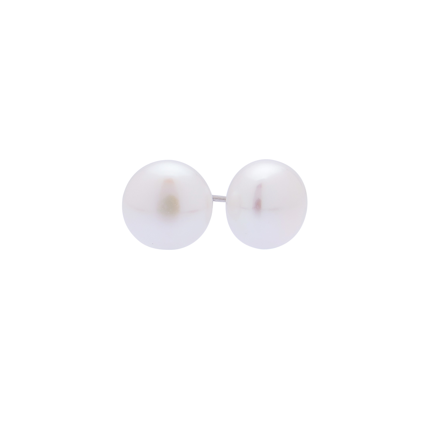 Sabel Pearl 12-13mm White Freshwater Cultured Button Pearl Stud Earrings