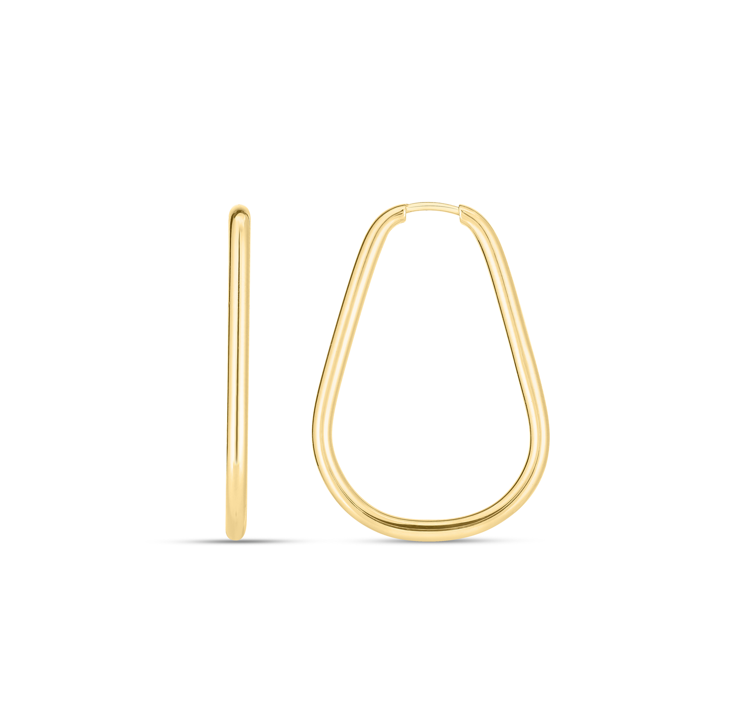 Sabel Collection Yellow Gold Endless Pear Shape Hoop Earrings