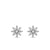 Petite Starburst Full Pavé Stud Earrings in Sterling Silver with Diamonds, 7.5mm