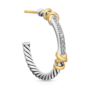 David Yurman The DY Helena Collection Earring in Silver and 18-Karat Yellow Gold (Image 4)