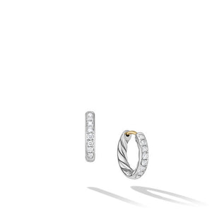 David Yurman Sculpted Cable Huggie Hoop Earrings in 18K Yellow Gold