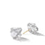 Cable Wrap Stud Earrings in Sterling Silver with Crystals and Diamonds, 12mm