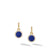 Petite DY Elements Drop Earrings in 18K Yellow Gold with Lapis and Pavé Diamonds
