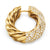 Sculpted Cable Hoop Earrings in 18K Yellow Gold with Diamonds, 25mm