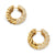 Sculpted Cable Hoop Earrings in 18K Yellow Gold with Diamonds, 25mm