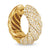 Sculpted Cable Hoop Earrings in 18K Yellow Gold with Diamonds, 25mm