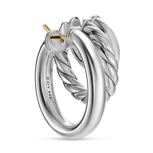 DY Mercer Three Row Hoop Earrings in Sterling Silver, 21mm