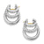 DY Mercer Three Row Hoop Earrings in Sterling Silver with Diamonds, 21mm