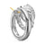 DY Mercer Three Row Hoop Earrings in Sterling Silver with Diamonds, 21mm