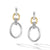 DY Mercer Circular Drop Earrings in Sterling Silver with 18K Yellow Gold and Pavé Diamonds