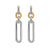 Lexington Double Link Drop Earrings in Sterling Silver with 18K Yellow Gold, 54mm