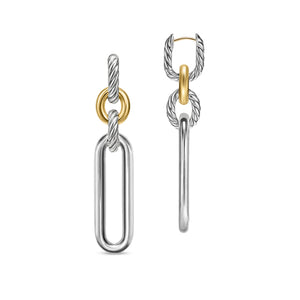 Lexington Double Link Drop Earrings in Sterling Silver with 18K Yellow Gold, 54mm