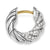 Sculpted Cable Hoop Earrings in Sterling Silver with Diamonds, 14.4mm