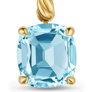 Marbella Drop Earrings in 18K Yellow Gold with Sky Blue Topaz, 25mm