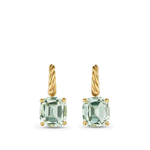 Marbella Drop Earrings in 18K Yellow Gold with Prasiolite, 25mm