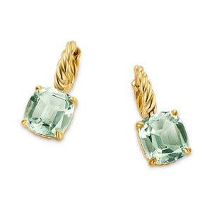 Marbella Drop Earrings in 18K Yellow Gold with Prasiolite, 25mm