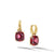 Marbella Drop Earrings in 18K Yellow Gold with Rhodolite Garnet, 25mm