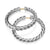 Sculpted Cable Hoop Earrings in Sterling Silver, 38mm