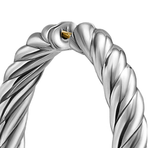 Sculpted Cable Hoop Earrings in Sterling Silver, 38mm