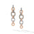 DY Mercer Linked Melange Drop Earrings in Sterling Silver with 18K Rose Gold and Pavé Diamonds