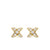 Crossover X Stud Earrings in 18K Yellow Gold with Diamonds, 6mm