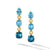 Marbella Drop Earrings in 18K Yellow Gold with Blue Topaz and Hampton Blue Topaz, 51mm