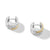 DY Mercer Huggie Hoop Earrings in Sterling Silver with 18K Yellow Gold and Pavé Diamonds
