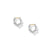 Zig Zag Stax Huggie Hoop Earrings in Sterling Silver with Diamonds, 13mm
