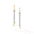 Zig Zag Stax Chain Drop Earrings in Sterling Silver with 18K Yellow Gold and Diamonds, 66mm