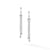 Zig Zag Stax Chain Drop Earrings in Sterling Silver with Diamonds, 66mm