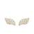 Petite Pavé Flute Stud Earrings in 18K Yellow Gold with Diamonds, 10.6mm