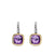 Albion Drop Earrings in Sterling Silver with 18K Yellow Gold and Amethyst, 10mm