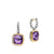 Albion Drop Earrings in Sterling Silver with 18K Yellow Gold and Amethyst, 10mm