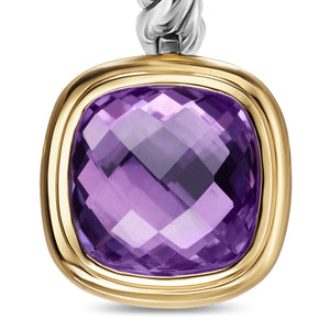 Albion Drop Earrings in Sterling Silver with 18K Yellow Gold and Amethyst, 10mm