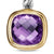 Albion Drop Earrings in Sterling Silver with 18K Yellow Gold and Amethyst, 10mm