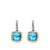 Albion Drop Earrings in Sterling Silver with 18K Yellow Gold and Blue Topaz, 10mm