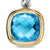 Albion Drop Earrings in Sterling Silver with 18K Yellow Gold and Blue Topaz, 10mm