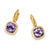 Albion Drop Earrings in 18K Yellow Gold with Amethyst and Diamonds, 10mm