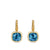 Albion Drop Earrings in 18K Yellow Gold with Hampton Blue Topaz and Diamonds, 10mm