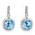 Albion Drop Earrings in Sterling Silver with Blue Topaz and Diamonds, 10mm