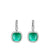 Albion Drop Earrings in Sterling Silver with Lagoon Orchid and Diamonds, 10mm