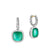 Albion Drop Earrings in Sterling Silver with Lagoon Orchid and Diamonds, 10mm