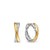 Crossover Hoop Earrings in Sterling Silver with 14K Yellow Gold, 22.4mm