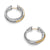 Crossover Hoop Earrings in Sterling Silver with 14K Yellow Gold, 22.4mm