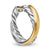Crossover Hoop Earrings in Sterling Silver with 14K Yellow Gold, 22.4mm