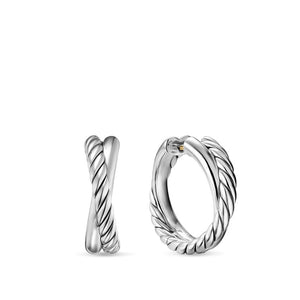 Crossover Hoop Earrings in Sterling Silver, 22.3mm