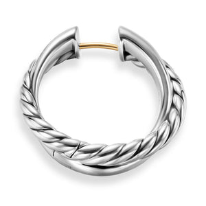 Crossover Hoop Earrings in Sterling Silver, 22.3mm