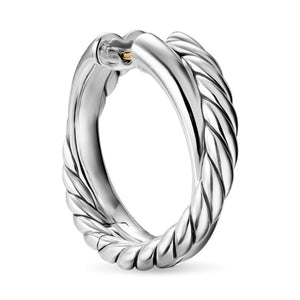 Crossover Hoop Earrings in Sterling Silver, 22.3mm